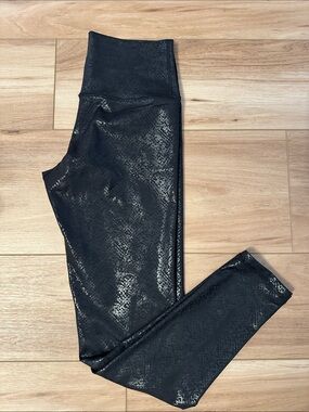 Offline Aerie Shiny Black Snake-Print Leggings